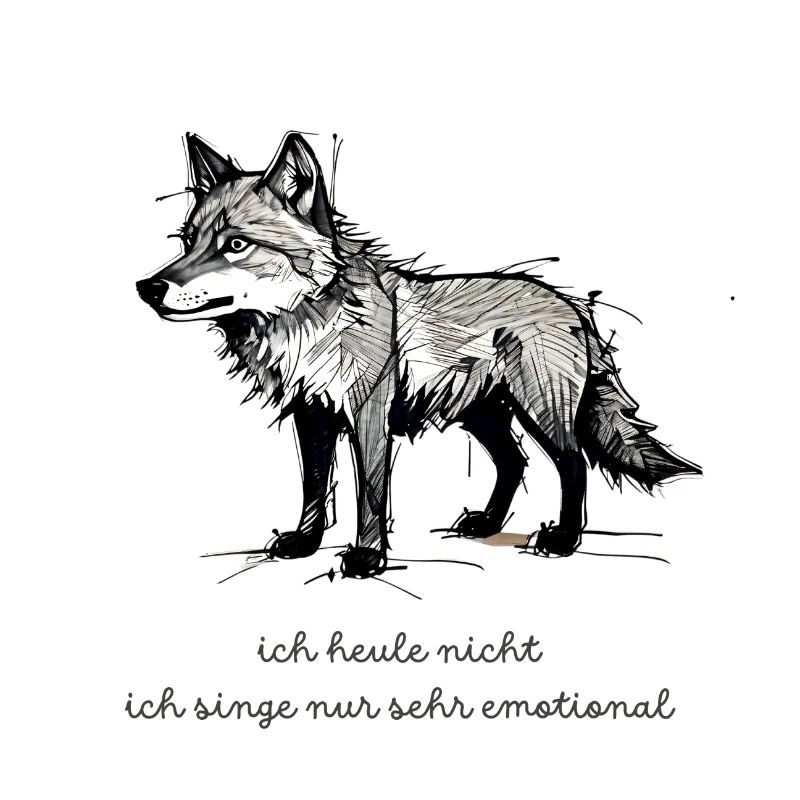 Wolf Spruch "Ich heule nicht, ich singe nur sehr e
