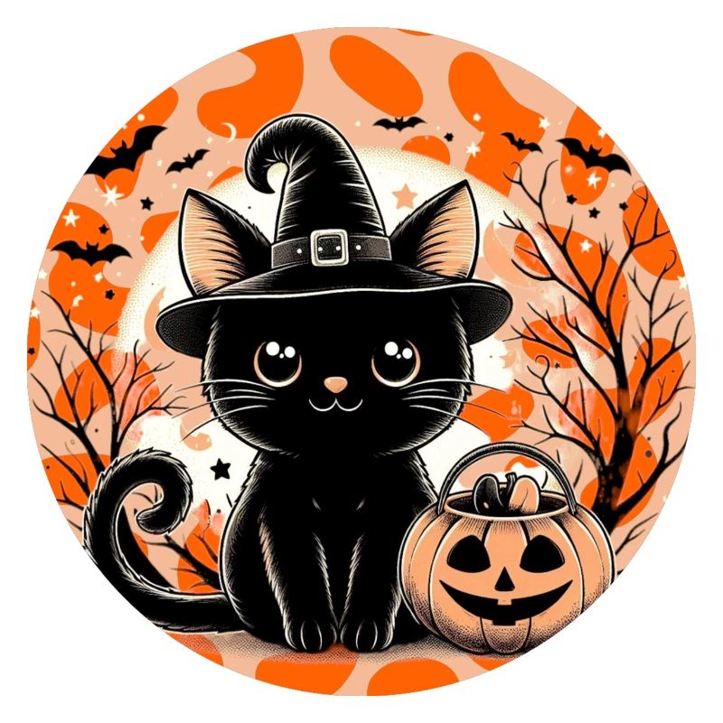 Kitten witch halloween