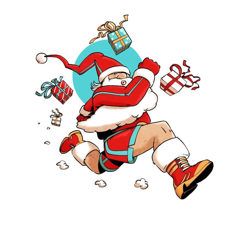 Läufer Weihnachtsmann