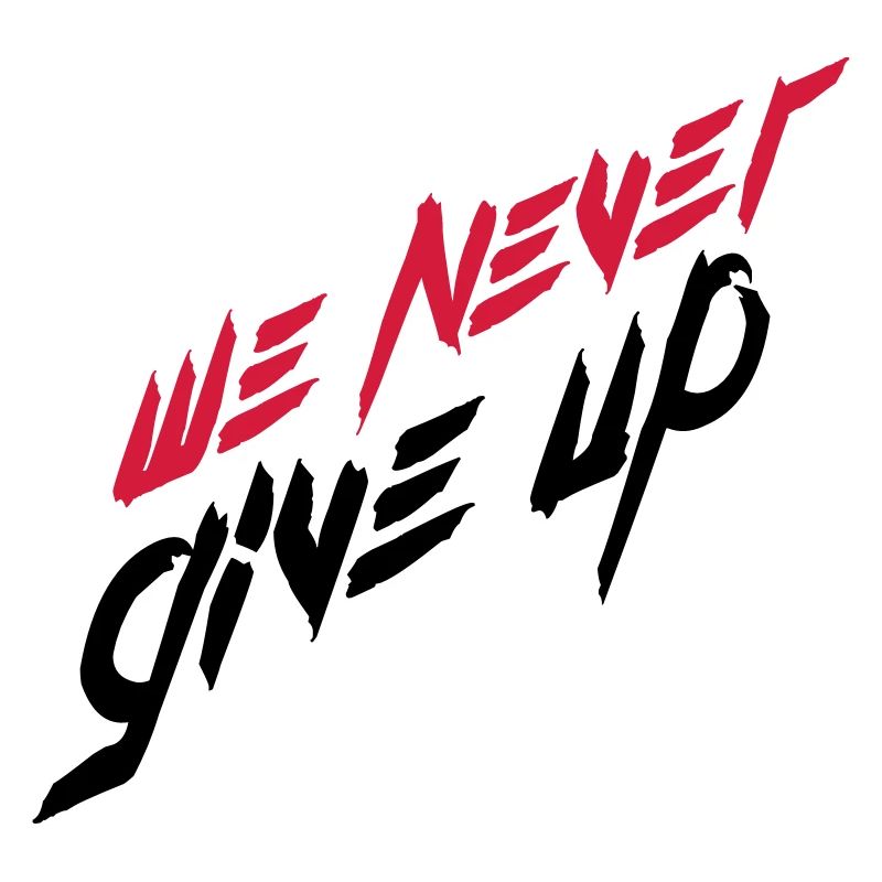 team brush strokes logo we never give up never a