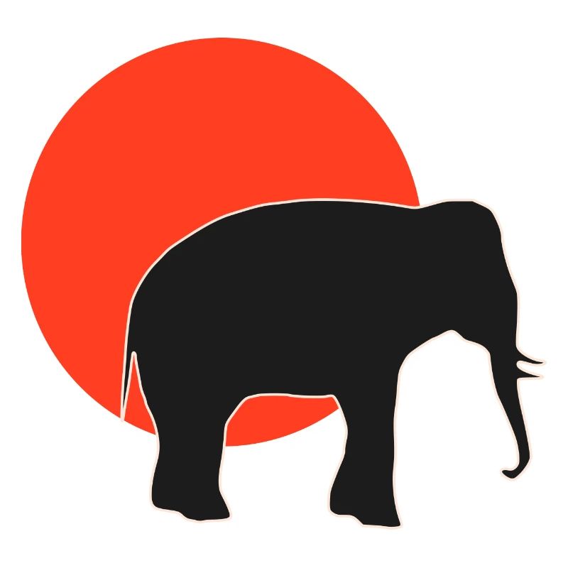 Dos d’éléphant de style rétro : Le Redsunset