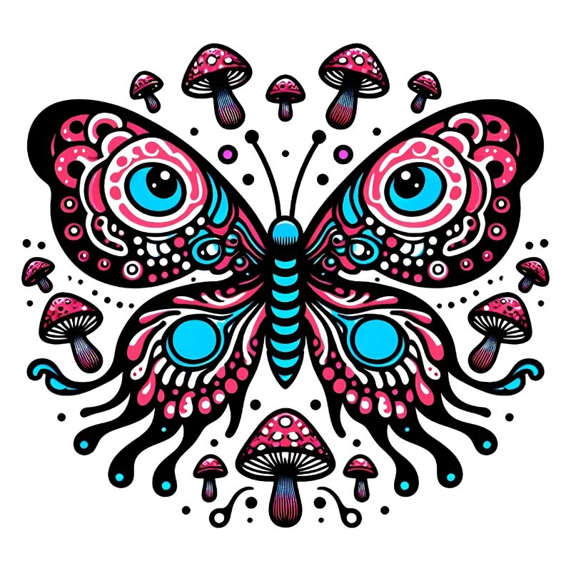 Vibrant Comic Butterfly