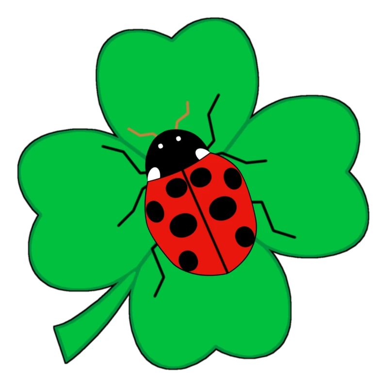 Ladybug on cloverleaf lucky charm gift