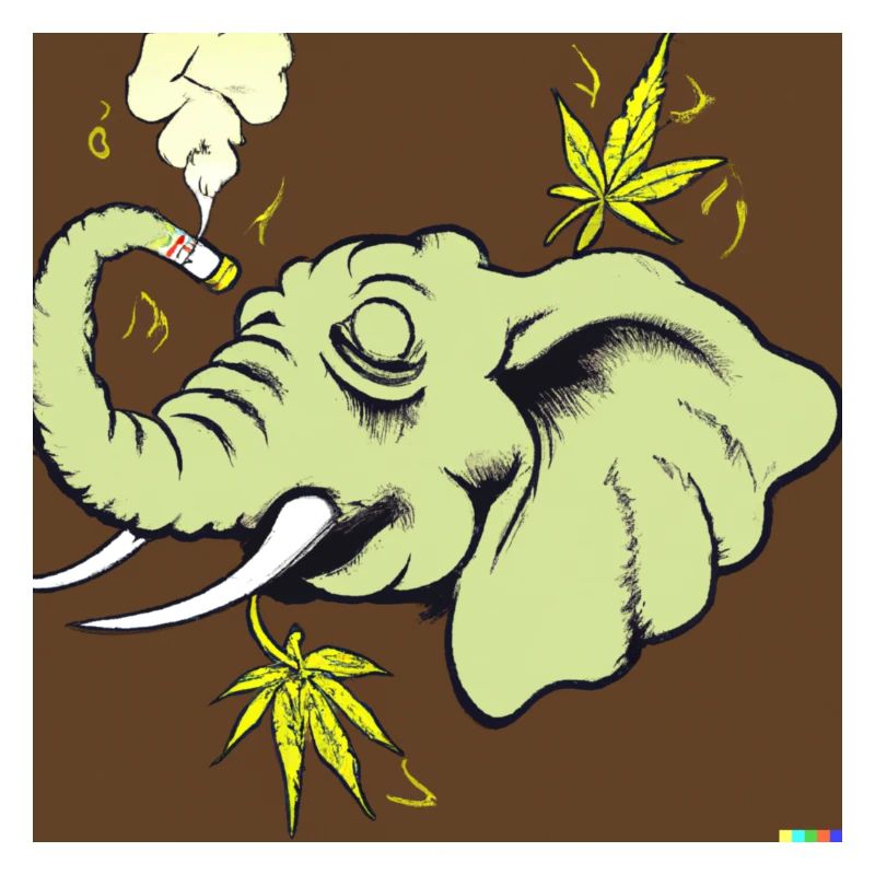 Weed smoking elephant