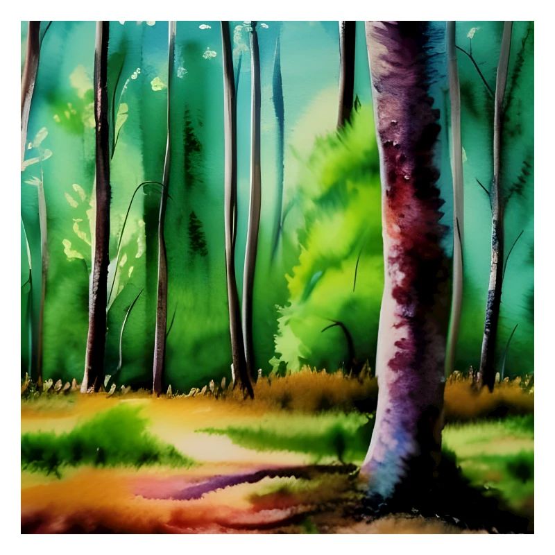 Une image d’aquarelle d’arbres