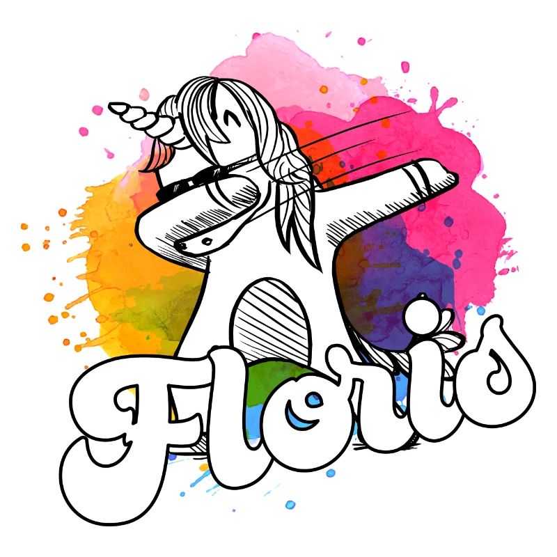 FLORIS - Beautiful Boy Name with Cool Unicorn