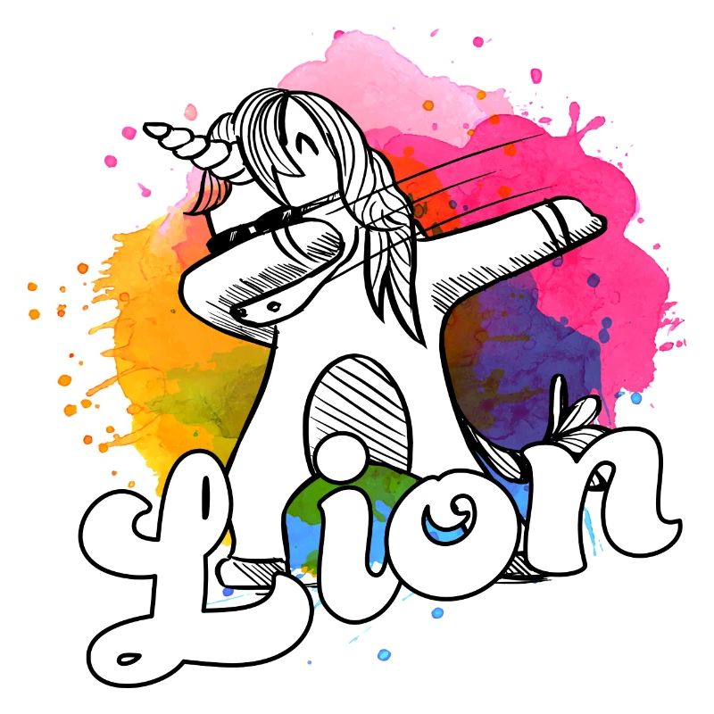 LION - Beau nom de garçon avec licorne cool