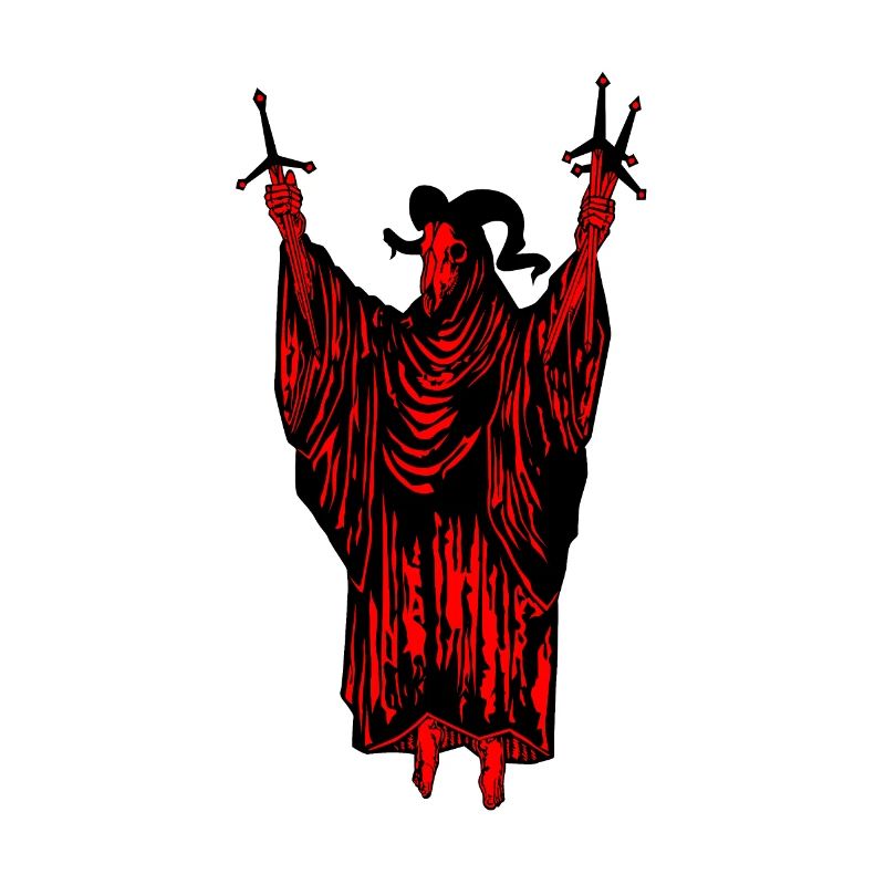 Baphomet avec tête de chèvre cornue, Satan, démon