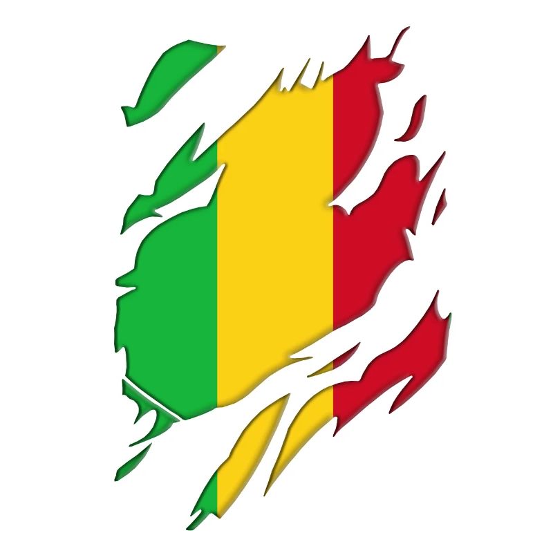 Mali flag torn motif