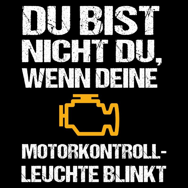 Engine control light flashes, car shirt with humor