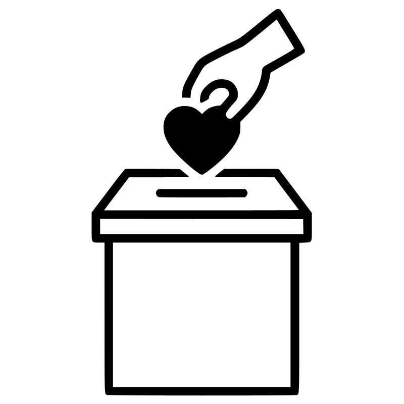 Plan de don de cœur dans les urnes