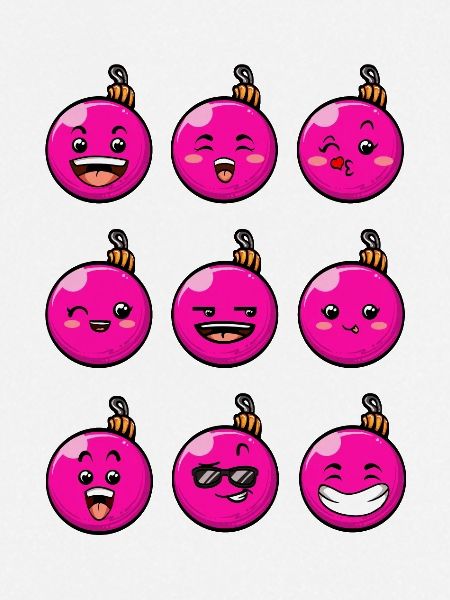 9 Weihnachtskugeln #7/10 Pink