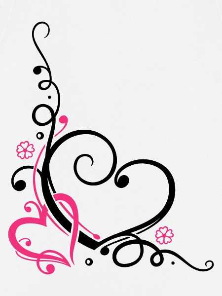 Two hearts with ornament