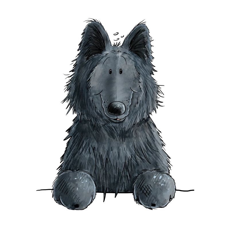 Happy Groenendael I Dog Head I Comic