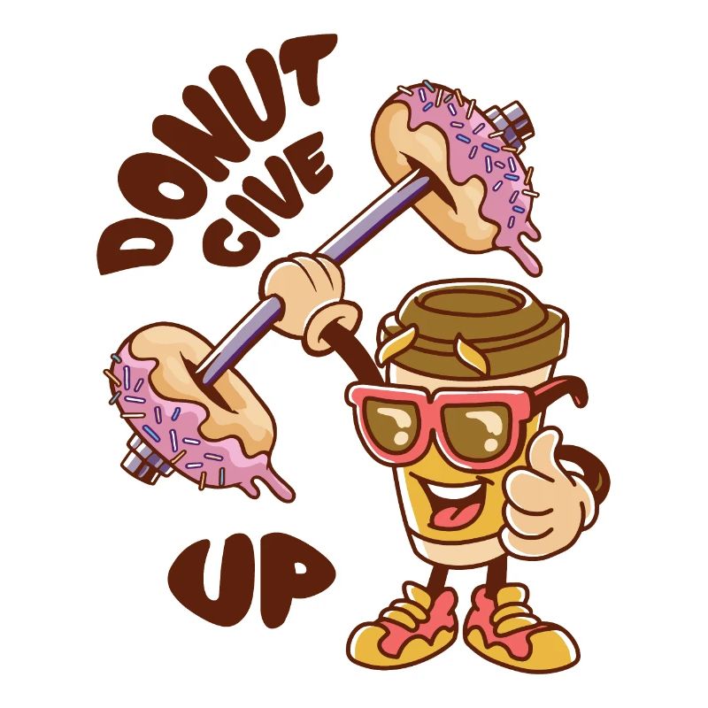 Funny Coffee Cup Weightlifting Donut dumbbells