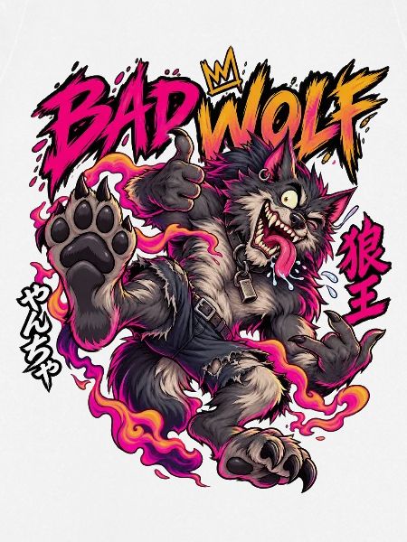 Bad Wolf Neon Flammenwolf