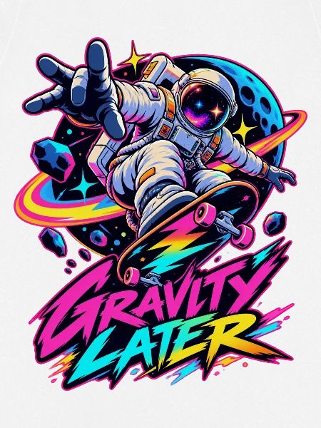 Neon-Astronaut Skateboard Gravity
