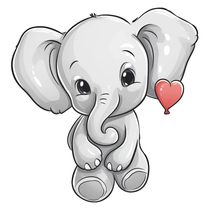 Éléphant avec du cœur
