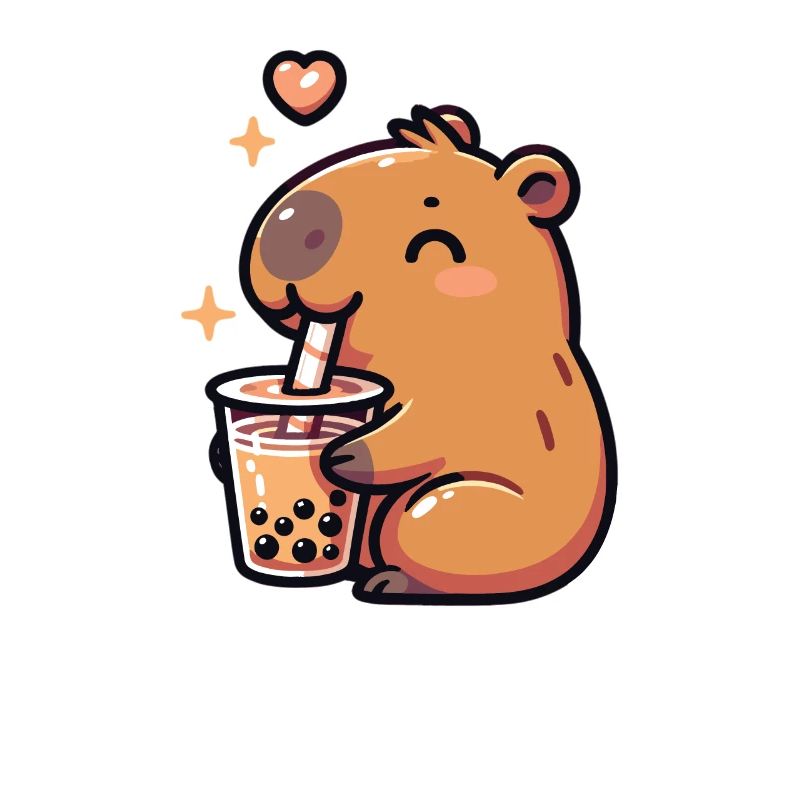 Capybaras Drink Bubble Tea kawaii Boba Capybara