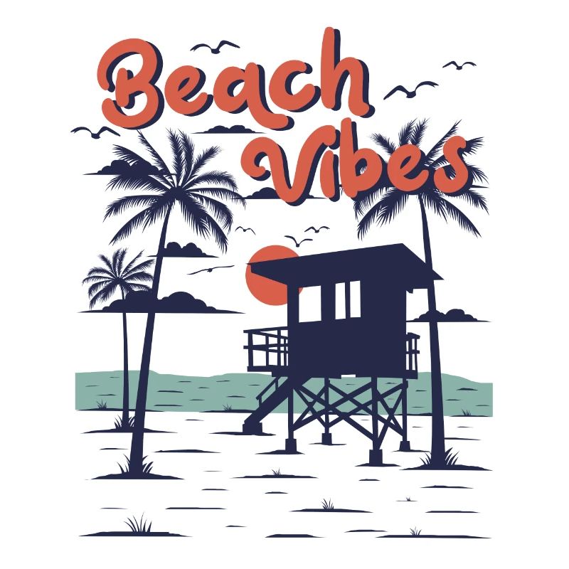 Beach Vibes Vacances d’été Plage Coucher de soleil Océan