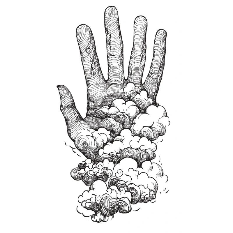 Hand in the clouds