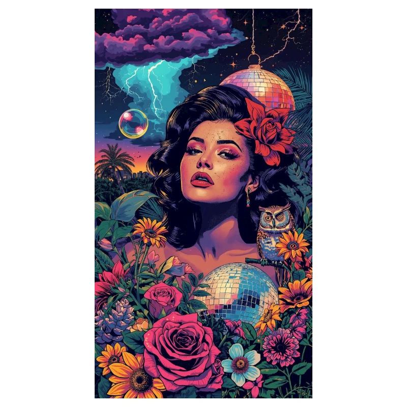 Sirène florale néon