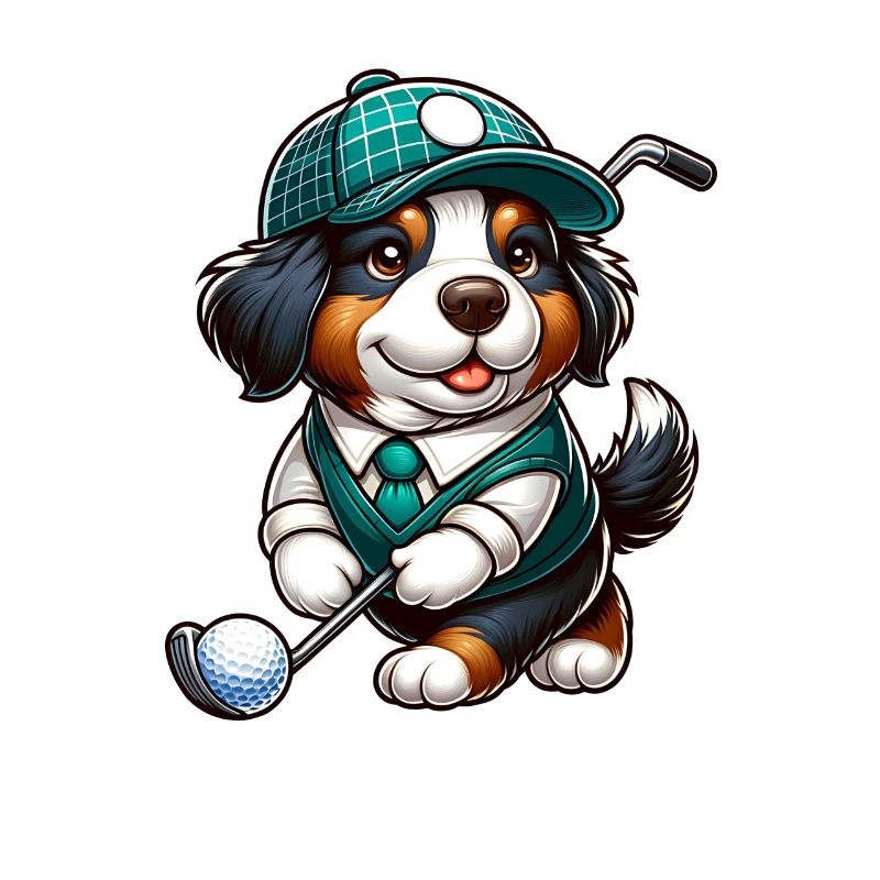Conception de golfeur bouvier bernois drôle