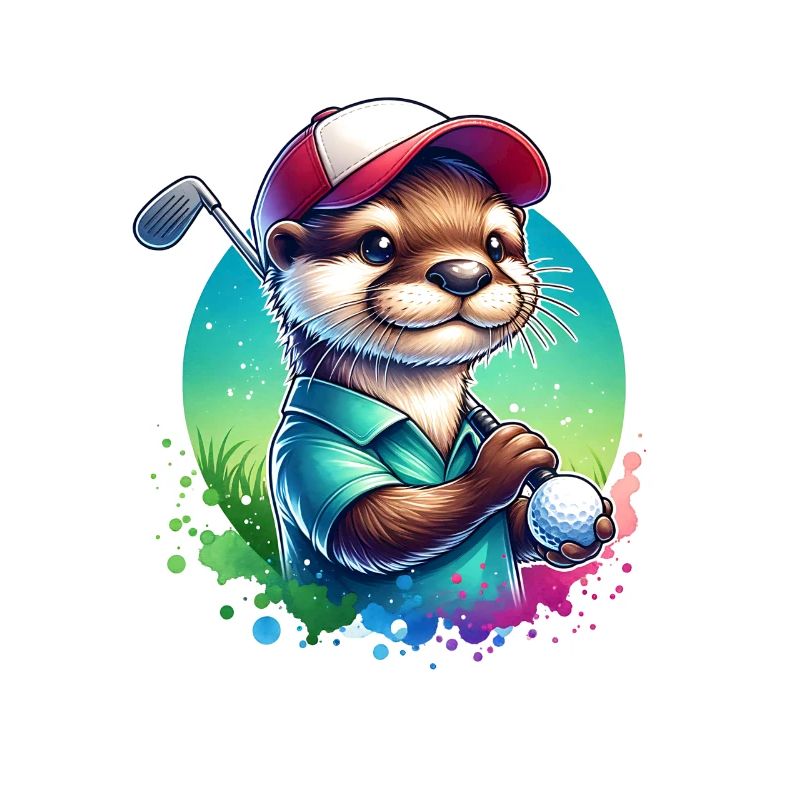 Funny Otter Golf Golfer Golfing