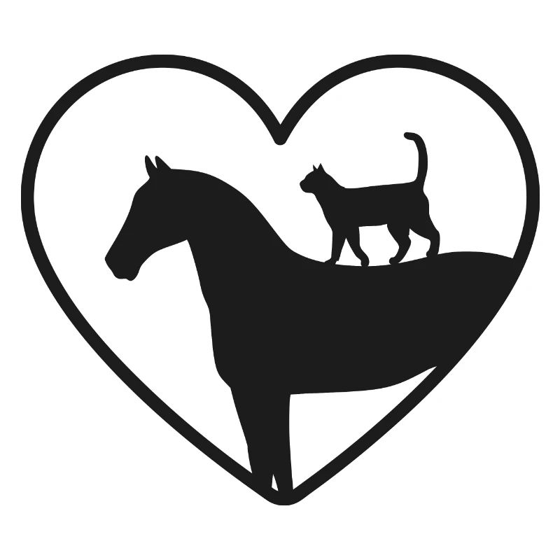 Pferd Katze Herz Liebe