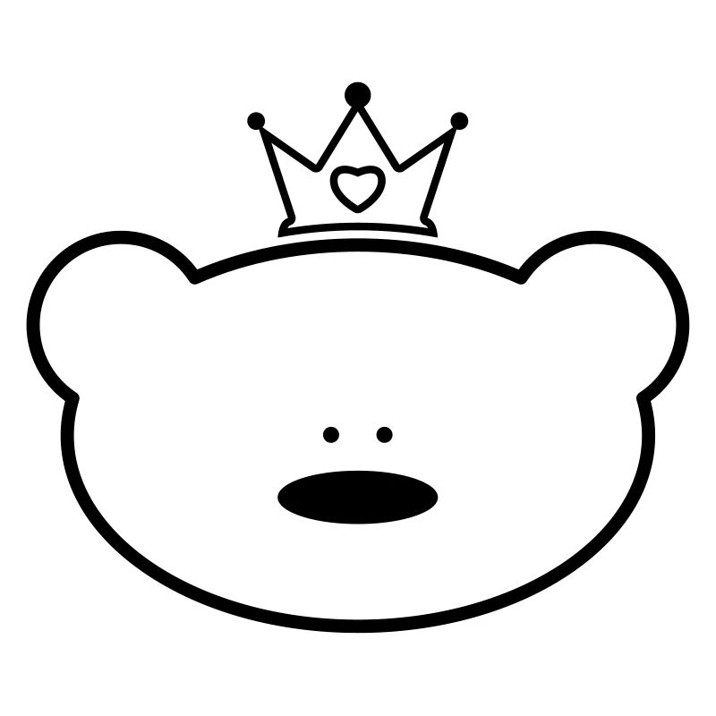 Funny teddy bear with princess crown
