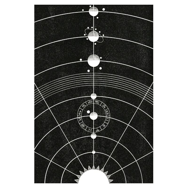 Solar System Drawing Vintage