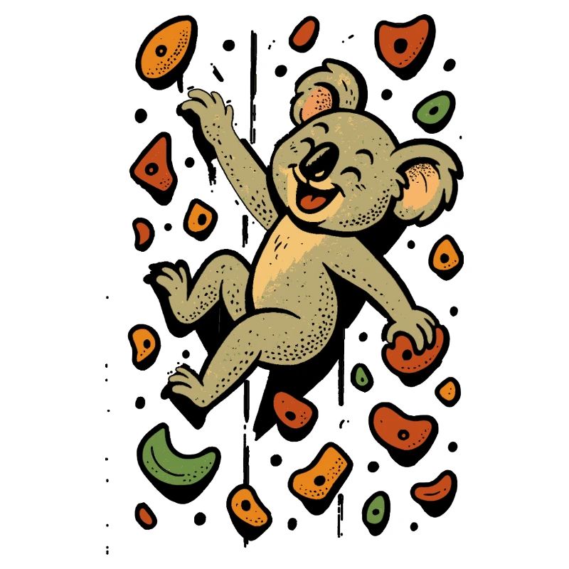 Bouldern Koala Bär Klettern Retro Geschenk