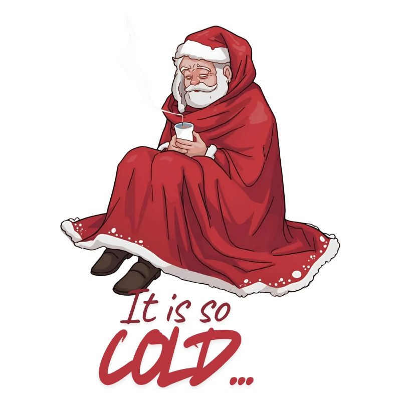 It is so cold - Santa Claus warm under a red cape