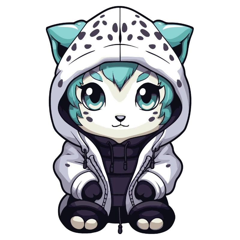 Snow Leopard Winter Leopard Comic Cute