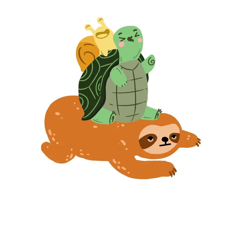 Funny turtle sloth snail - gift