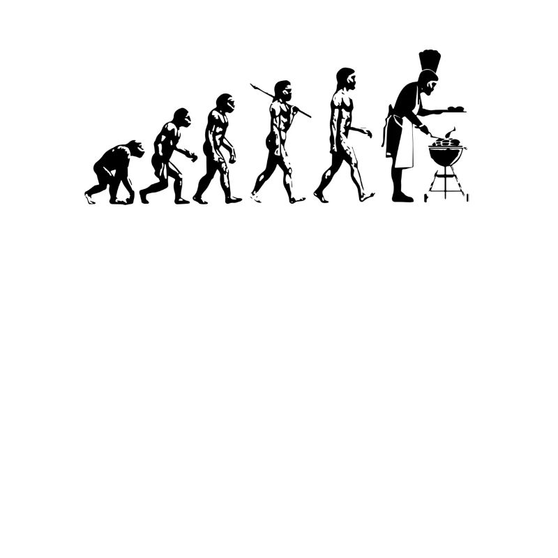 Evolution grillen Fleisch Witz Spaß Mann Geschenk