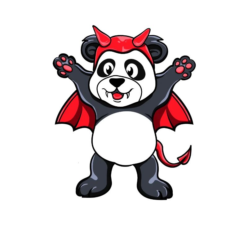 Halloween Panda Teufel Evil Lustig Devil Böse
