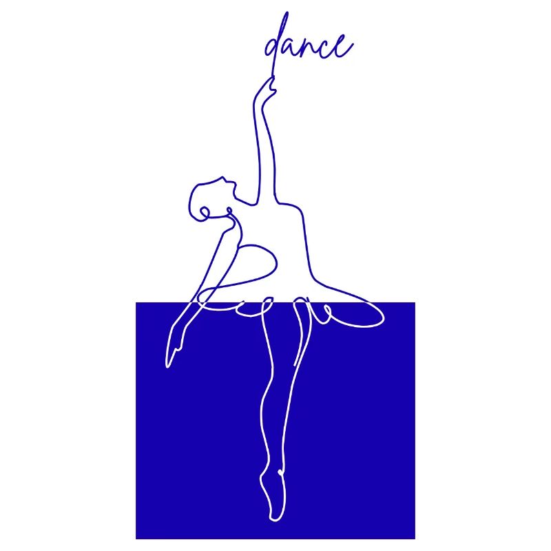 Blue Line Ballet Minimal Form Dancing