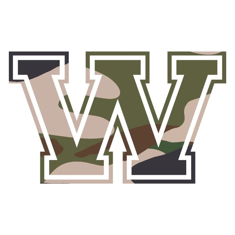 W, Monogramme, Camouflage Vert-Marron