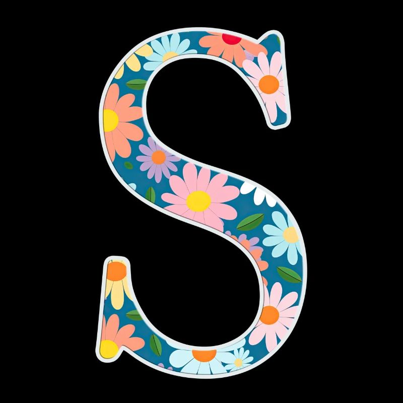 Customizable Monogram S Floral Pattern