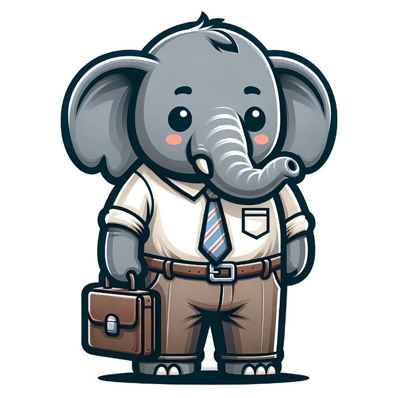 Professeur d’éléphant mignon
