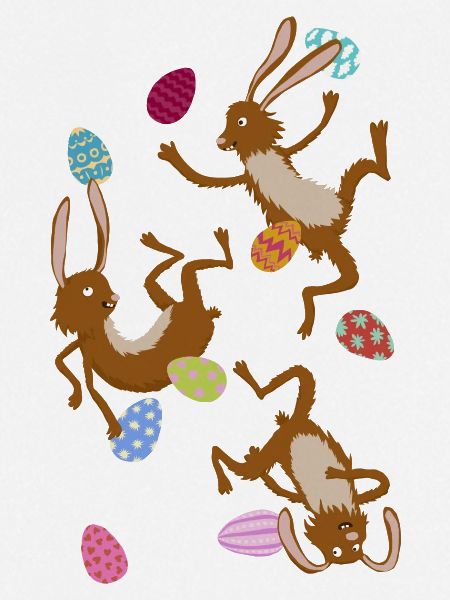 fallende Osterhasen