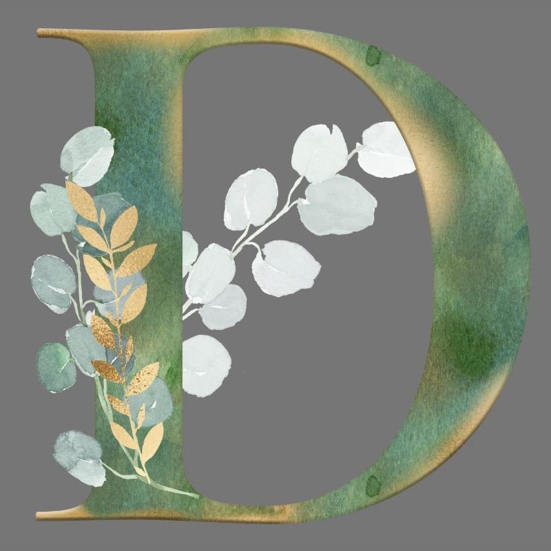 Customizable Monogram Eucalyptus D