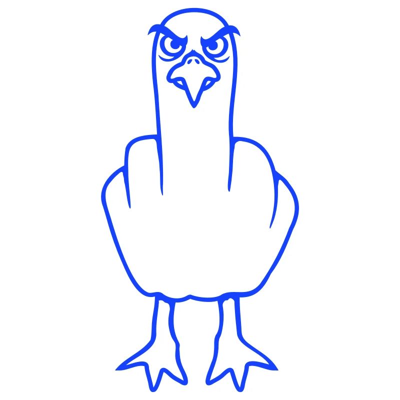Mouette majeur insulte doigt puant vilain
