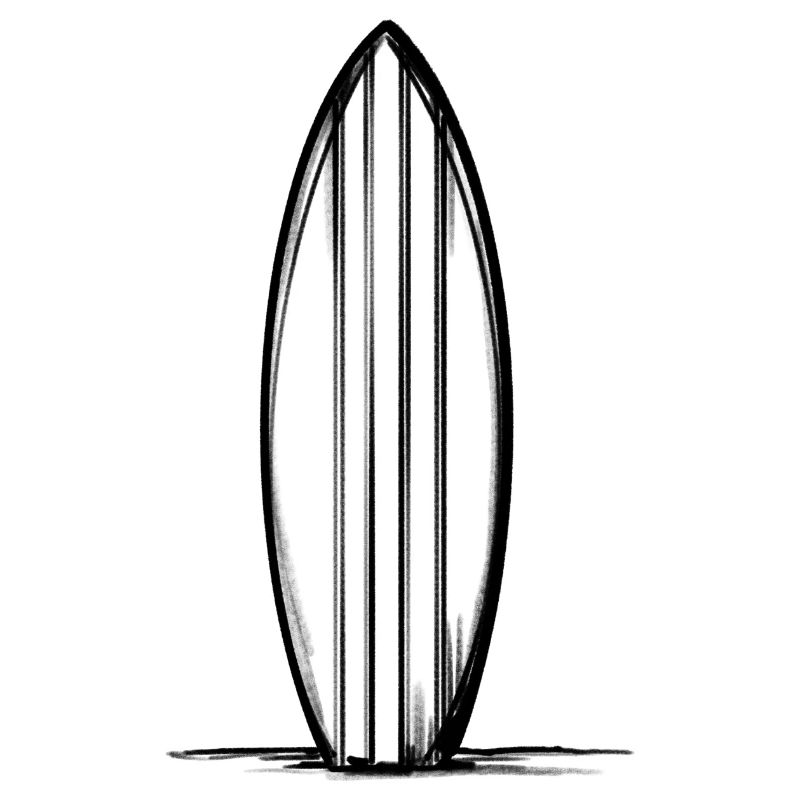 Planche de surf/planche de surf dans le sable