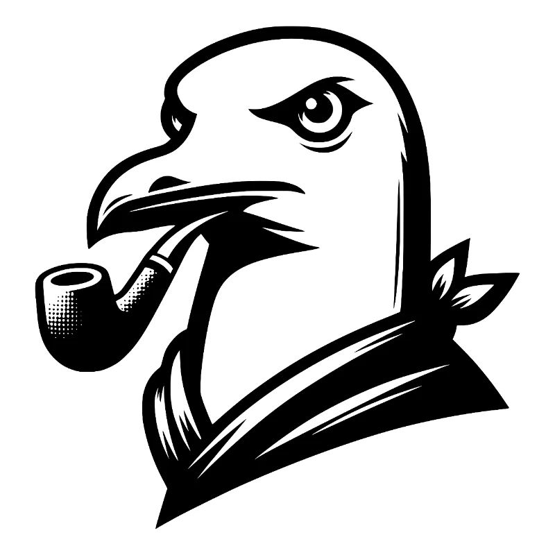 Mouette avec sifflet dans le style de dessin animé
