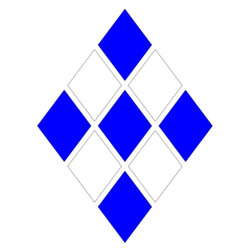 Diamond Pattern Blue White