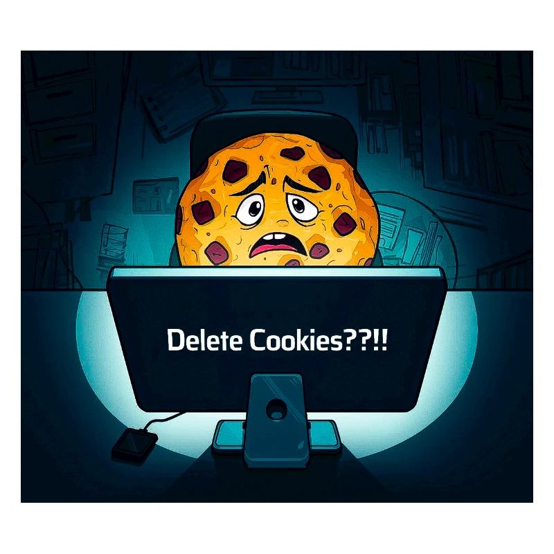 Shy Cookie at Computer