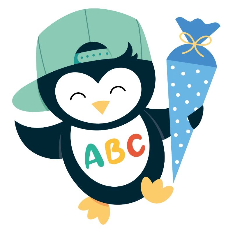Pinguin mit Schultüte Einschulung Schulkind