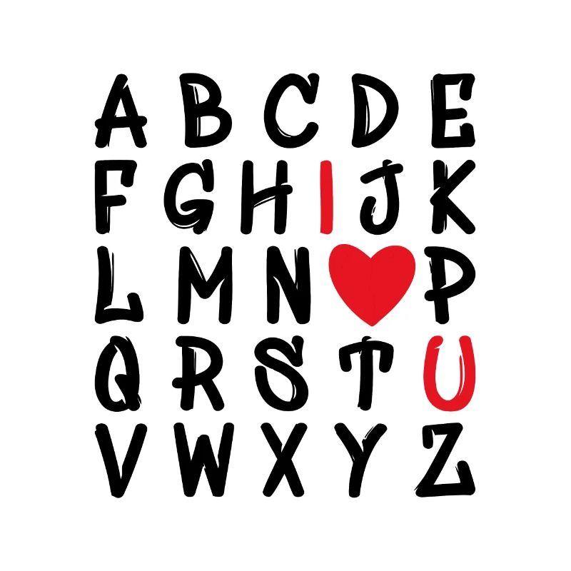 Buchstaben des Alphabets Ich liebe dich